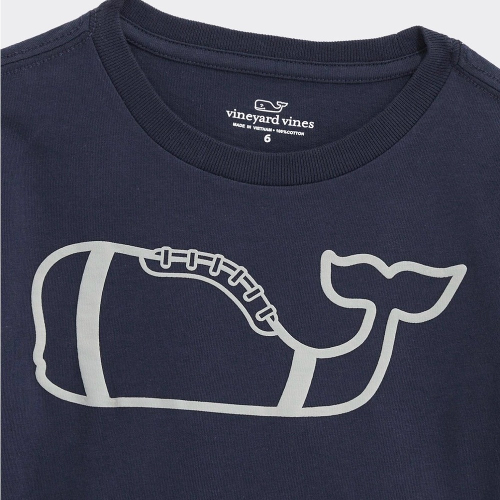Vineyard Vines Boy’s Football Whale Long Sleeve Tee